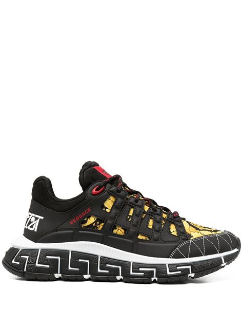 versace trainers womens black and gold|Versace trigreca trainers.